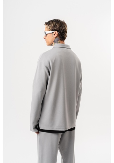 Respire Erkek Yarım Fermuarlı Modal Sweatshirt Gri