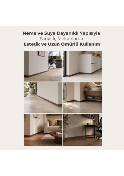 Esquero Kablo Kanallı PVC Süpürgelik 250 cm, Açılabilir Kapaklı, Mantar Meşe, ESQ612
