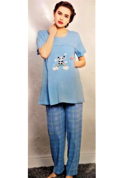 Vienetta loğusa ikili pijama takımı Mavi