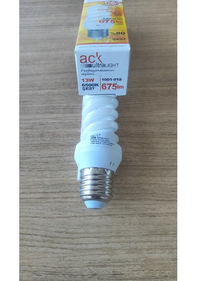 Ack Ultralıght 13w E27 Spiral Tasarruflu Ampul 6500k Beyaz Işık 1001-018