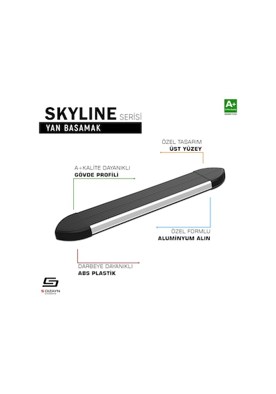 S-dizayn Honda Cr-v 4 Skyline Aluminyum Yan Basamak 173 Cm 2012-2018 A+ Kalite