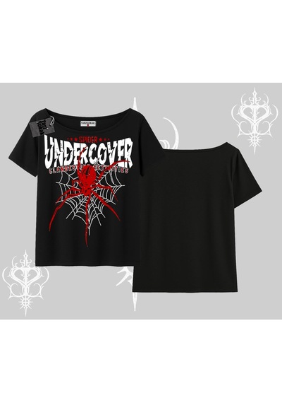 Startmore Startmore Beyaz Kayık Yaka Tişört Spider Undercover Siyah