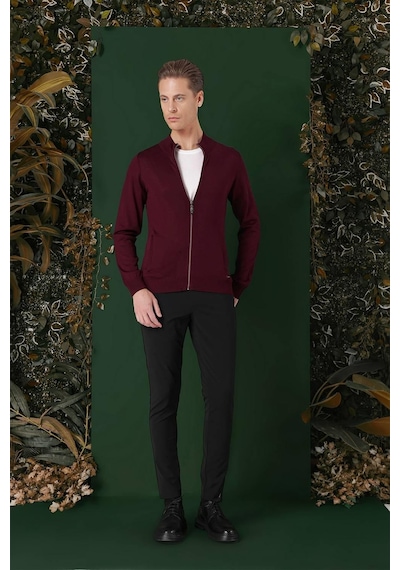 Efor Tr 860 Slim Fit Bordo Klasik Triko Bordo