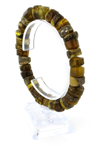 Kehribar Bileklik Amorf Tasarım Ambergold Blk23-135 Çok Renkli