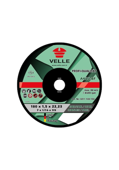 Velle 180x1.5 Inox Kesme Taşı