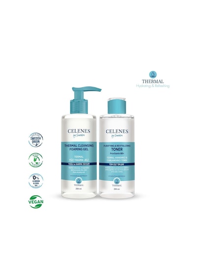 Celenes Yağlı ve Karma Ciltler için Yüz Temizleme Jeli 250 ML + Tonik 200 ML
