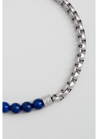 Lapis Taşlı 22 Cm Çelik Erkek Bileklik Gri