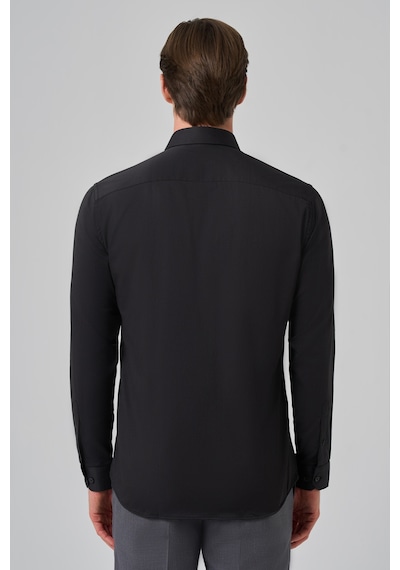 Morven Erkek Siyah Slim Fit Sert Yaka Gömlek 26mc004003001 Siyah