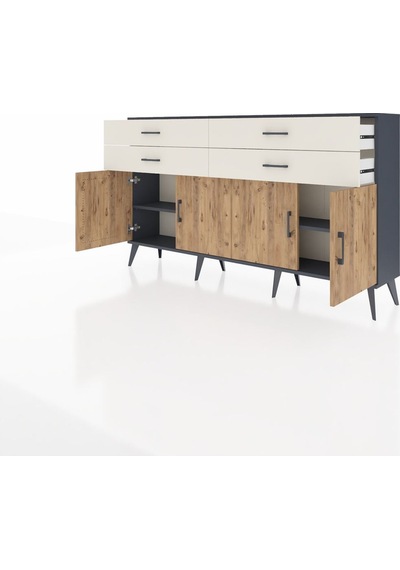 Arges Konsol 2 Raflı 4 Çekmeceli 8 Kapaklı 176x30x99 Antrasit-çam Antrasit-çam/aytaşı Arges Konsol 2 Raflı 4 Çekmeceli 8 Kapaklı 176x30x99 Antrasit-çam Antrasit-çam/aytaşı