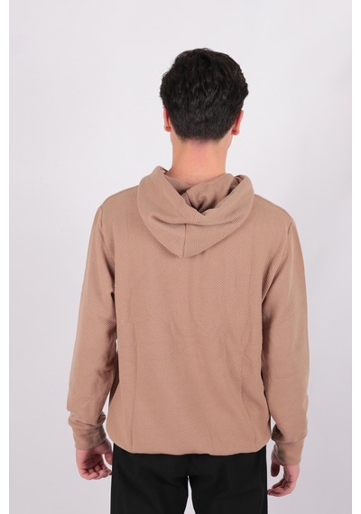 Five Pocket Fp24b2124 Erkek Kapşonlu Kanguru Cepli Sweatshirt Vizon