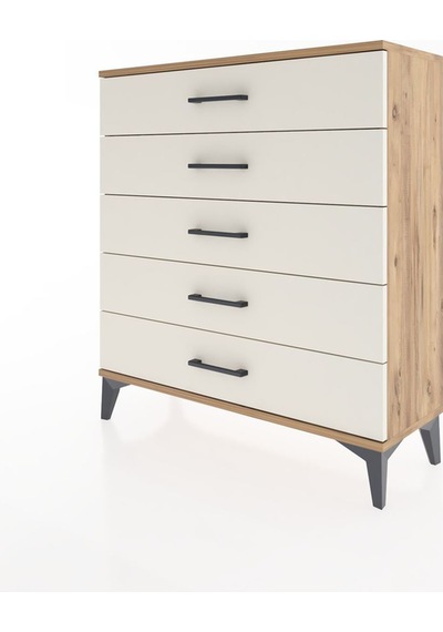 Arges Şifonyer 5 Çekmeceli 88x30x96 Çam-aytaşı Atlas Çam