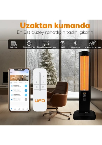 Ufo Erciyus Smart 2300 W Mobil Uyumlu Kule Tipi Isıtıcı