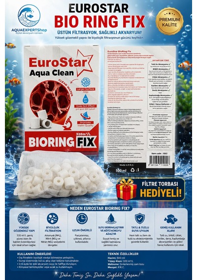 Akvaryum Filtre Malzemesi - Bio Glass Ring 500 Ml - Yüksek Gözenekli Seramik - File Hediyeli - Üstün Bakteri Tutma Performansı