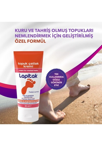 Lapitak Topuk Çatlak Kremi 60ml - Ayak Kremi - Ayak Bakımı - Ayaklardaki Çatlakları Engenlemeye Yardımcı Olur. Ku