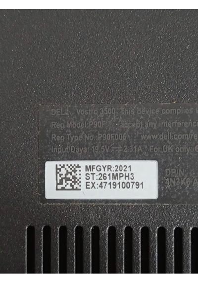 Dell Vostro 3500 S/n 261mph3 Alt Kasa