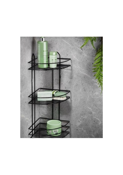 Abnturk 48 Cm 3 Katlı Banyo Köşeliği Düzenleyici Şampuanlık Paslanmaz Metal Köşelik Duş Rafı, Aygl16132009202 Diğer