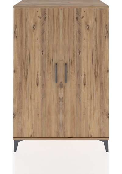 Hyperion Dolap 2 Raflı 2 Kapaklı Tek Askılı 88x44x134 Çam-çam Çam