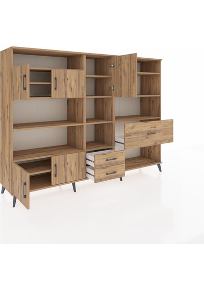 Hyperion Dolap 13 Raflı 3 Çekmeceli 5 Kapaklı 220x44x163 Çam-çam Çam-çam Hyperion Dolap 13 Raflı 3 Çekmeceli 5 Kapaklı 220x44x163 Çam-çam Çam-çam