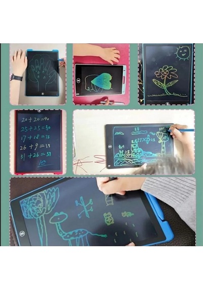 12 Inc Renkli Lcd Grafik Dijital Kalemli Çizim Tableti Yazı Tahta Not Yazma Eğitim Tableti Kırmızı