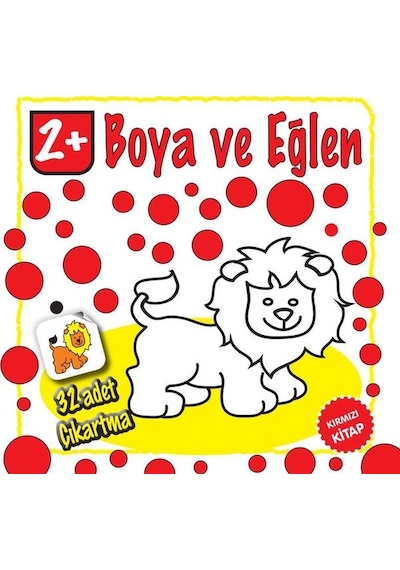 Boya ve Eğlen - Kırmızı Kitap - 32 Adet Çıkartma- Parıltı Yayınları