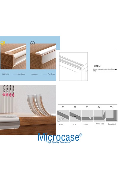 Microcase Sarmal Silikon Bebek Ve Çocuk Köşe Kenar Koruyucu Kesilebilir 100 Cm - Al5237