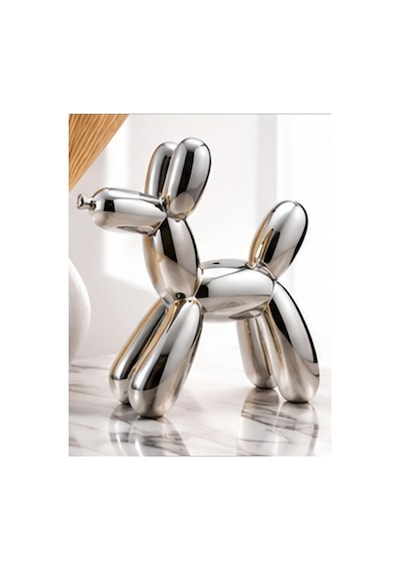 Köpek Balon Biblo Balkon Dog Biblo 17 Cm Gümüş