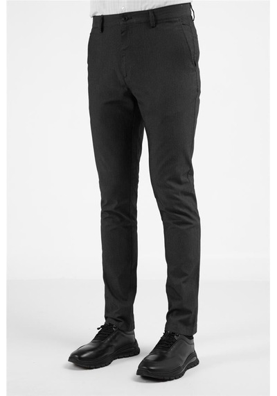 İmza Siyah Yan Cep Düz Paça Pamuklu Slim Fit Chino Casual Pantolon 1003255164 Siyah