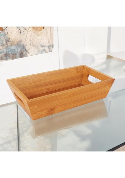 Lexroo Bambu Ekmek Sepeti 23x13x7cm, Evonox Bambu Ekmeklik, Bambu Ekmek Sunumluk Çok Renkli