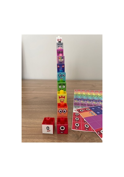 Numberblocks 100 Parça Geçmeli Matematik Küpleri - Snapcubes / 0-10 Stickers
