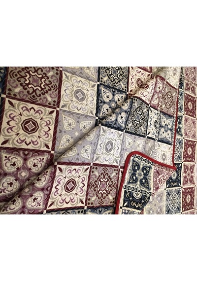 Adaş Serme Biyeli Çok Amaçlı Halı Örtüsü, 4, 6 Ve 9M2, Pachkarma Çok Renkli