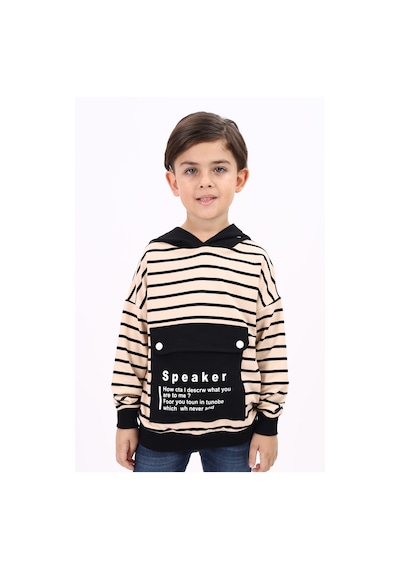 Toontoy Kids Toontoy Erkek Çocuk Baskılı Sweatshirt Bej