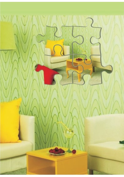 M3 Decorium Puzzle Dekoratif Ayna Gümüş