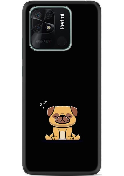 Xiaomi Redmi 10C Kılıf Resimli Desenli Silikon Platinium Series Uyuyan Köpek 1875