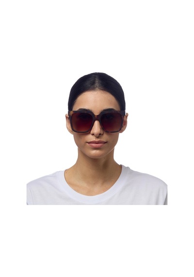 Okkia Roma Unisex Klasik Havana Güneş Gözlüğü Kahverengi Degrade Kahverengi - Leopar