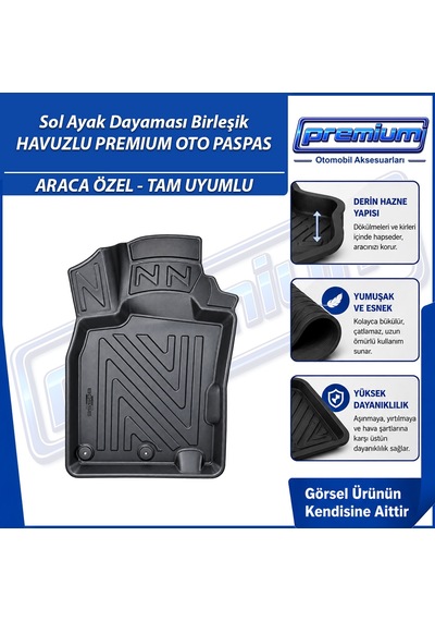 Renault Kadjar Paspas Araca Özel 2015 2023 Arası Derin Havuzlu Premium Oto Paspas