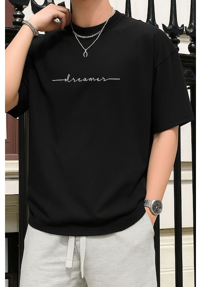 Dream Baskılı Unisex Tshırt 3q1 SIYAH