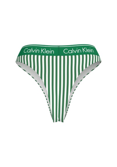 Calvin Klein Kadın Brazilian Çizgili Yeşil Bikini Altı-16027