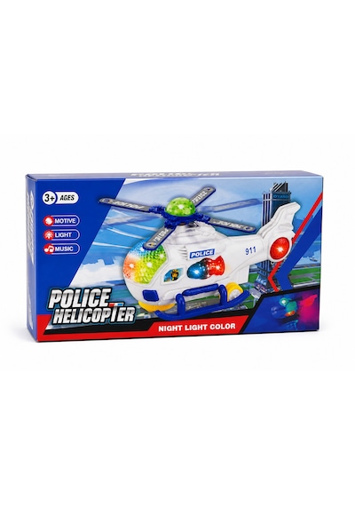 Işıklı Müzikli Polis Helikopter Oyuncak Hareketli Pervane, 3+ Yaş