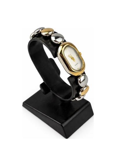 Culvex Gold Beyaz Bileklik Kordon Metal Detaylı Kadın Vintage Retro Saat Turkuaz