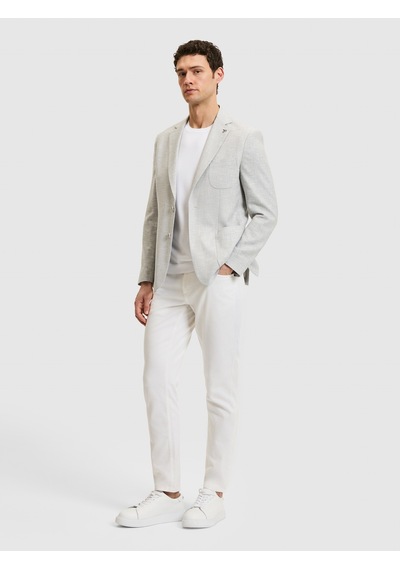 Cacharel Açık Gri Slim Fit Yün Keten Karışımlı Ceket