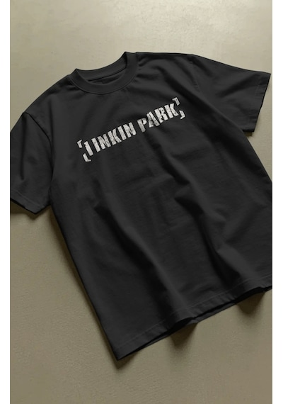Linkin Park Rock Metal Müzik Grubu Baskılı Unisex Oversize Premiu Siyah