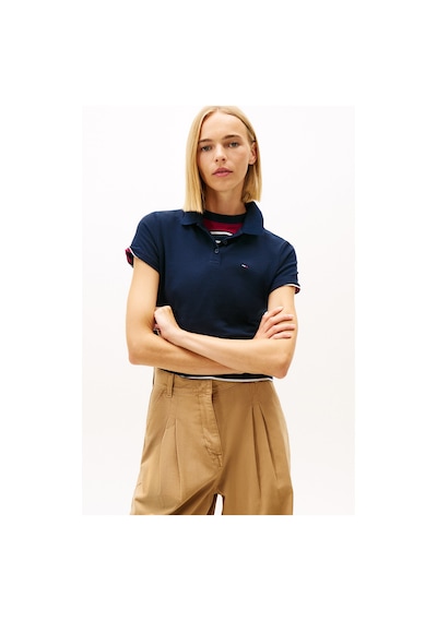 Nakışlı Lacivert Kadın Polo T-shirt Lacivert