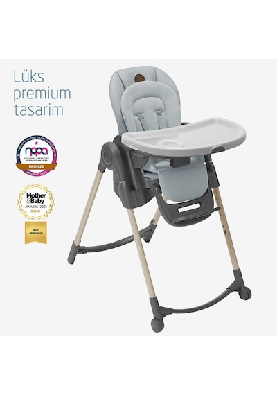 Maxi-Cosi Minla 6'sı Bir Arada  Ahşap Görünümlü Mama Sandalyesi Beyond Grey Eco