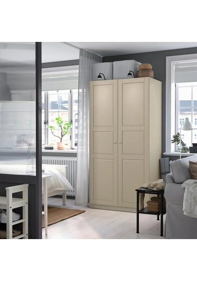 Ikea Gri Modern Kapaklı Gardırop Gri-bej