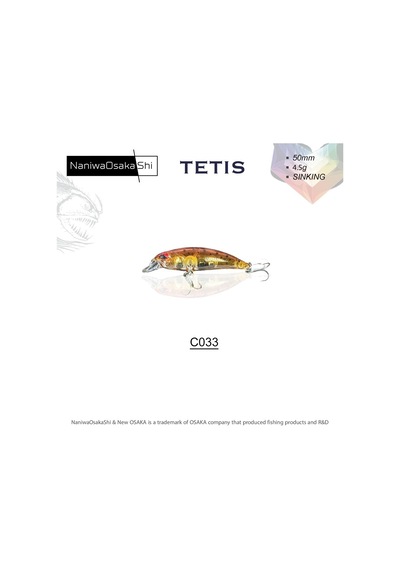 Naniwaosakashi Tetis 50mm 4.5gr Sinking Maket Balık