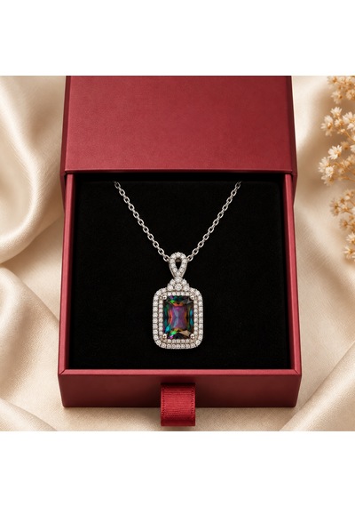 Servi 925 Ayar Gümüş Mystic Royal Baget Taşlı Kolye-509