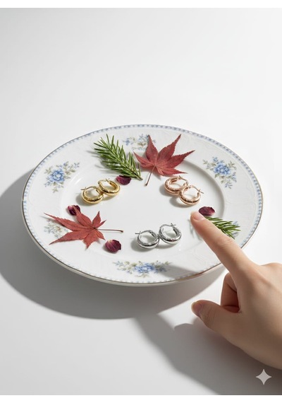 925 Ayar Papatya Silver Çiçek Desenli Halka Küpe.rose.gold.rodaj Gümüş
