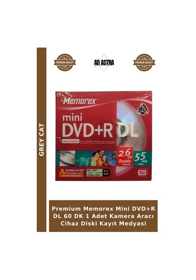 Premium Memorex Mini Dvd+r Dl 60 Dk 1 Adet Kamera Aracı Cihaz Diski Kayıt Medyasi