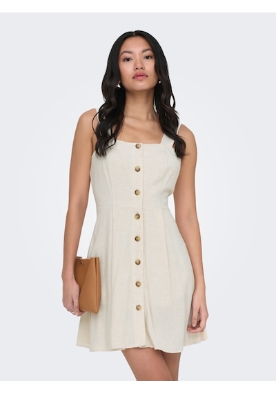 Only Onlsıesta Lınen Bl Short Strap Dress Pnt Kadın Gri Elbise - 15370390