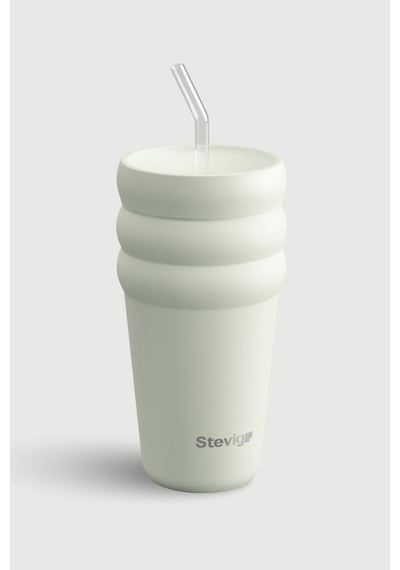 Stevig 3 Bubble Two-cap Straw Tumbler Çelik Termos 600 Ml Lightest Sky St-247 Su Yeşili